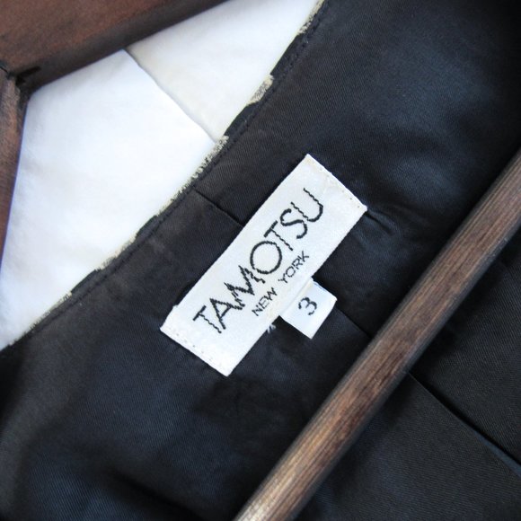 TOMATSU New York Designer Printed Vest Black/Beige Saks Fifth Avenue Size-3 - Picture 4 of 10